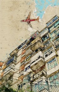 Urban Flight Path by Lembayung senja studio [Vintage Poster]