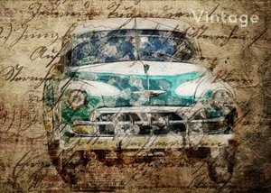 Vintage Car Script by Lembayung senja studio [Vintage Poster]