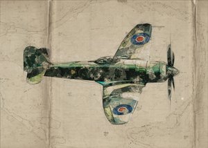 Vintage Fighter Plane Map