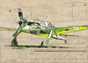 Vintage Fighter Plane Sketch