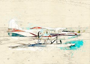 Vintage Seaplane Sketch