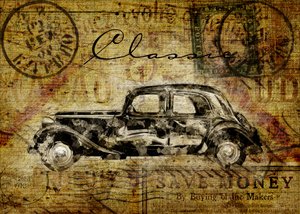 Postcard Antique Car