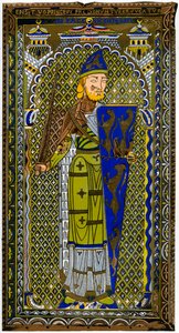 Representation of the enamel effigy of Geoffrey V on his tomb at Le Mans Cathedral