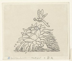Flower with a Dragonfly by Leo Gestel (signed by artist)