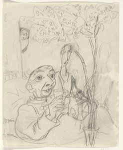 Caricature of Leo Gestel on His Sickbed