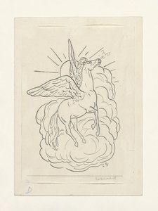 Pegasus Flying In Front of Clouds