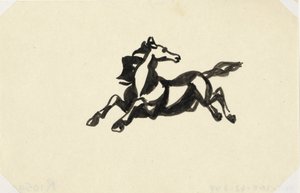 Jumping Horse with Head Turned Back