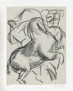 Rearing Horse with Figure in the Background by Leo Gestel