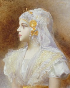 Portrait of a Girl by Leon Auguste Cesar Hodebert