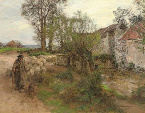 Exit of the Herd of Chailly Street by Leon Augustin Lhermitte