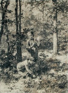 Gathering Lilies of the Valley by Leon Augustin Lhermitte