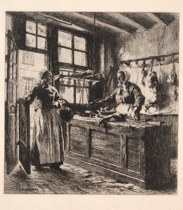 Interior of a Butcher Shop