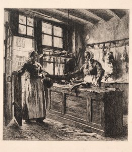 Interior of a Butcher Shop