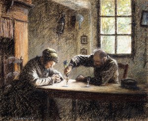 Man and Woman Drinking Eau de Vie
