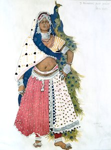 Bayadere with Peacock, ballet costume design, 1911