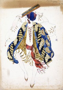 Costume Design for a Male Dancer in Danse Juive, Playing a Tambourine