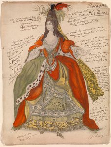 Costume Design for the Ballet Sleeping Beauty by P. Tchaikovsky (Drawing by Leon Bakst)