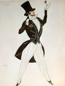 Florestan, design for a costume for the ballet Carnival composed by Robert Schumann, 1919 by Leon Bakst