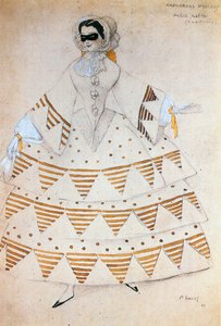 Noble Waltz, costume sketch for the ballet 