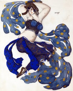Odalisque. Costume design for the ballet Sheherazade by N. Rimsky-Korsakov