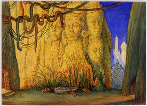 Stage design for the Ballet Blue God by R. Hahn by Leon Bakst