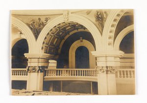 View of Central Chamber of the Roswell P. Flower Memorial Library, Watertown, New York: Pendentive Decorations by Leon Dabo