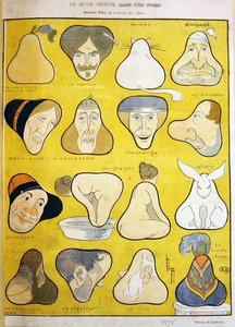 Humorous Depictions of Faces, Human Beings and Animals to be Found in the Shape of a Pear by Leon Lebegue