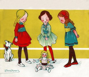 Girls playing dolls
