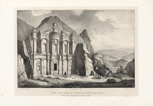 View of a large tomb called El Deir, Petra, 1830 by Leon de Laborde