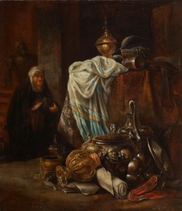 Still Life with Oriental Items and Metal Vessels