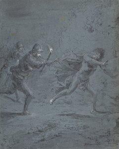 Night scene with soldiers chasing a fugitive Mark XIV by Leonard Bramer
