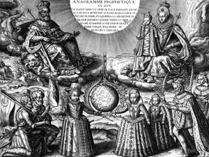 French Royal Family in 1607: French King Henri IV and His Wife Queen Marie de Medicis Holding Their Daughter Christine; Bottom: Their Other Children: The Future Louis XIII, Elisabeth and Henriette-Marie