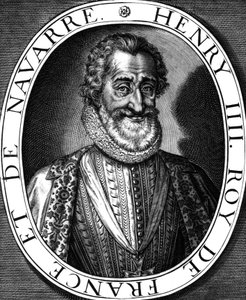Henri IV (1553-1610) French King in 1589-1610, Engraving by Leonard Gaultier and N. de Mathoniere