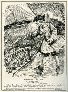 Government departments are instructed by Lloyd George to make cuts in expenditure of twenty per cent, 1921 by Leonard Raven Hill