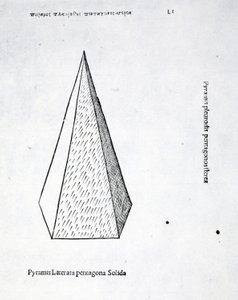 Pyramis Laterata Quadrangula Solida, Illustration from 'Divina ...
