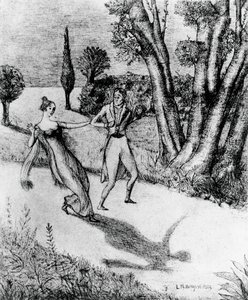 Peter, Terrifying Shadowless Man, Illustration for Peter Schlemihl