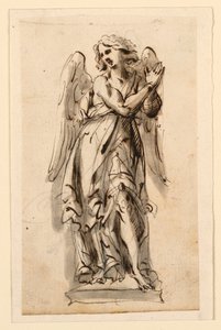 Design for Sculpture, Angel in Adoration by Leonardo Scaglia