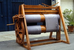 Wool loom. Model from the drawing of Leonardo da Vinci. Museum of Science and Technology, Milan by Leonardo da (after) Vinci