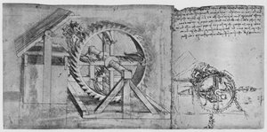 A Large Wheel Which Is Resolved and Fires Four Crossbows in Succession