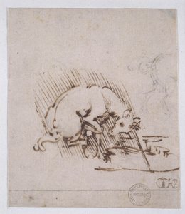 A Unicorn Dipping its Horn into a Pool of Water, c.1481 by Leonardo da Vinci