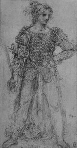 A Woman Wearing a Bodice of Interlaced Ribbons
