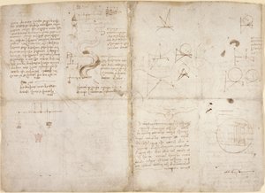 Notes and diagrams on mechanics; notes and schematic sketches on river courses and waterflow, from 