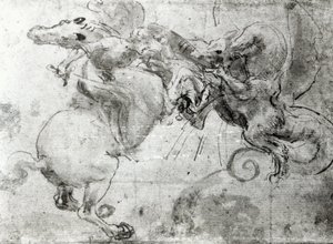 Battle Between a Rider and a Dragon (c.1482) by Leonardo da Vinci