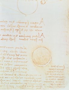 Detail (Codex Leicester, fol. 2r, showing the outer luminosity of the moon) by Leonardo da Vinci