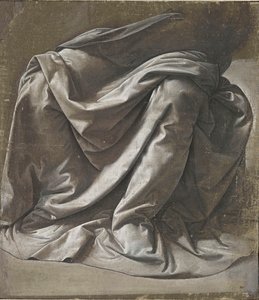 Drapery for a Seated Figure by Leonardo da Vinci