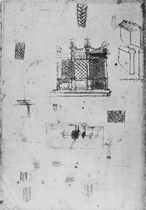 Drawing of a Decorative Screen and Other Sketches