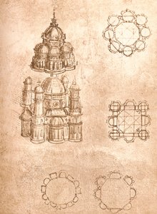 Drawing of Churches, c1472-c1519 1883 by Leonardo da Vinci