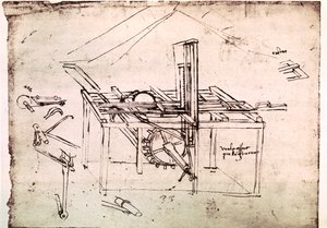 Extract from a Da Vinci Manuscript: Hydraulic Saw with Automatic Forwarding