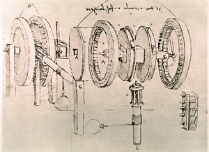 Extract from a Da Vinci Manuscript describing the principle and the construction of the Transformation of Alternate Motion into Continuous Motion
