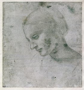 Head of a Young Woman or Head of the Virgin, c.1490 by Leonardo da Vinci